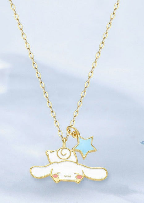 Sleep Tight My Melody & Cinnamoroll 925 sterling silver necklace - Tide  Color x SANRIO